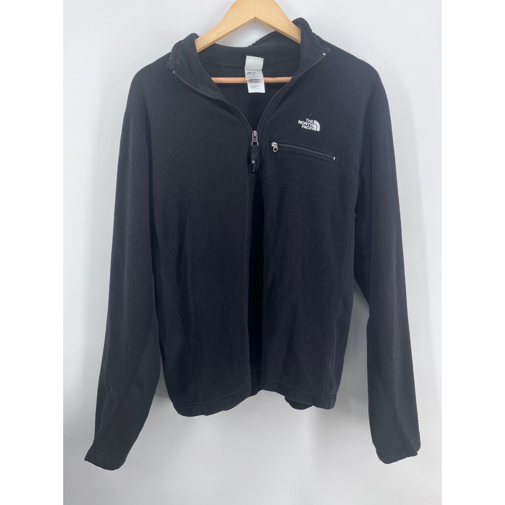 The North Face Mens Black Quarter Zip Fleece Pullover Jacket L Outdoors
